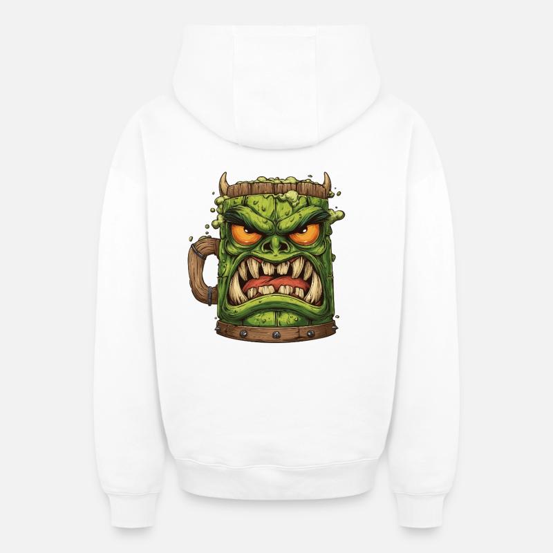 Mug Gobelin vert féroce - Sweat à capuche unisexe zippé oversize épais SPREAD - blanc