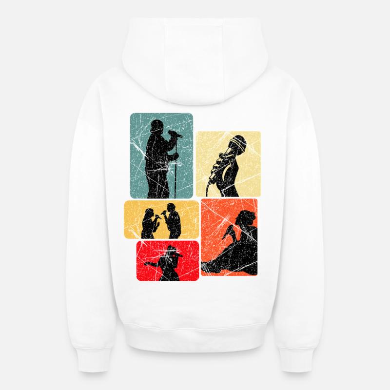 Chanteurs chanteurs - Sweat à capuche unisexe zippé oversize épais SPREAD - blanc