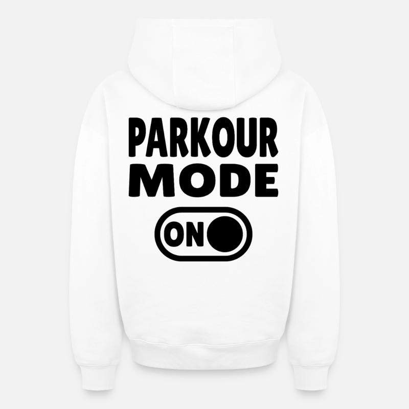 Mode Parkour activé - Sweat à capuche unisexe zippé oversize épais SPREAD - blanc