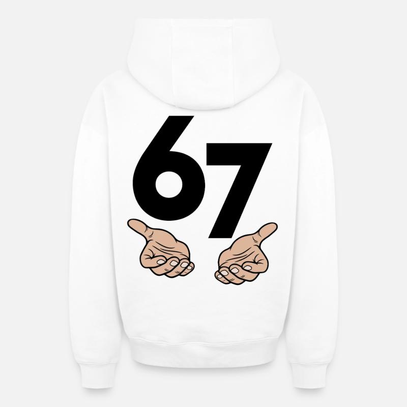 67_Black - Sweat à capuche unisexe zippé oversize épais SPREAD - blanc