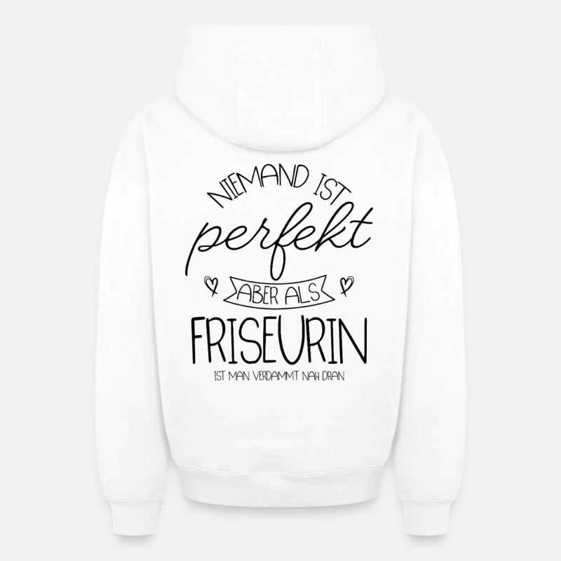 Le meilleur coiffeur - Sweat à capuche unisexe zippé oversize épais SPREAD - blanc
