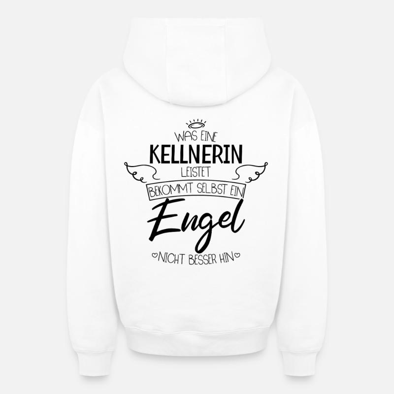 Meilleure serveuse - Sweat à capuche unisexe zippé oversize épais SPREAD - blanc