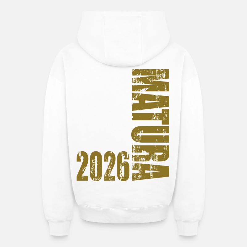 Maturité 2026 - Sweat à capuche unisexe zippé oversize épais SPREAD - blanc