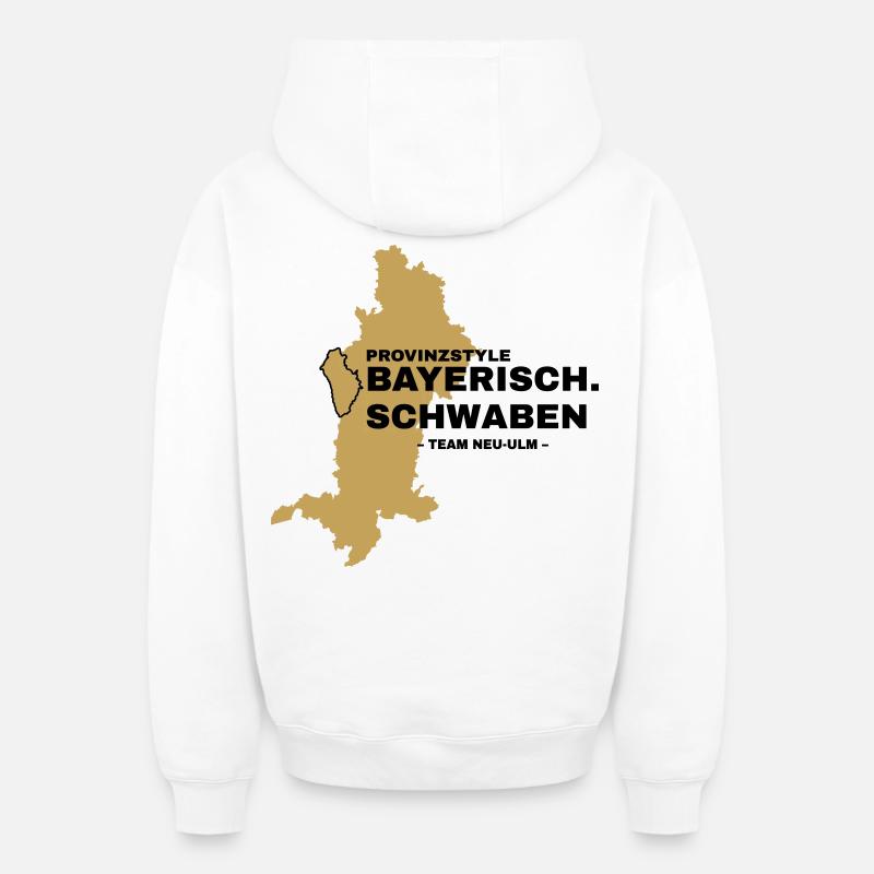 Souabe | NEU-ULM - Sweat à capuche unisexe zippé oversize épais SPREAD - blanc