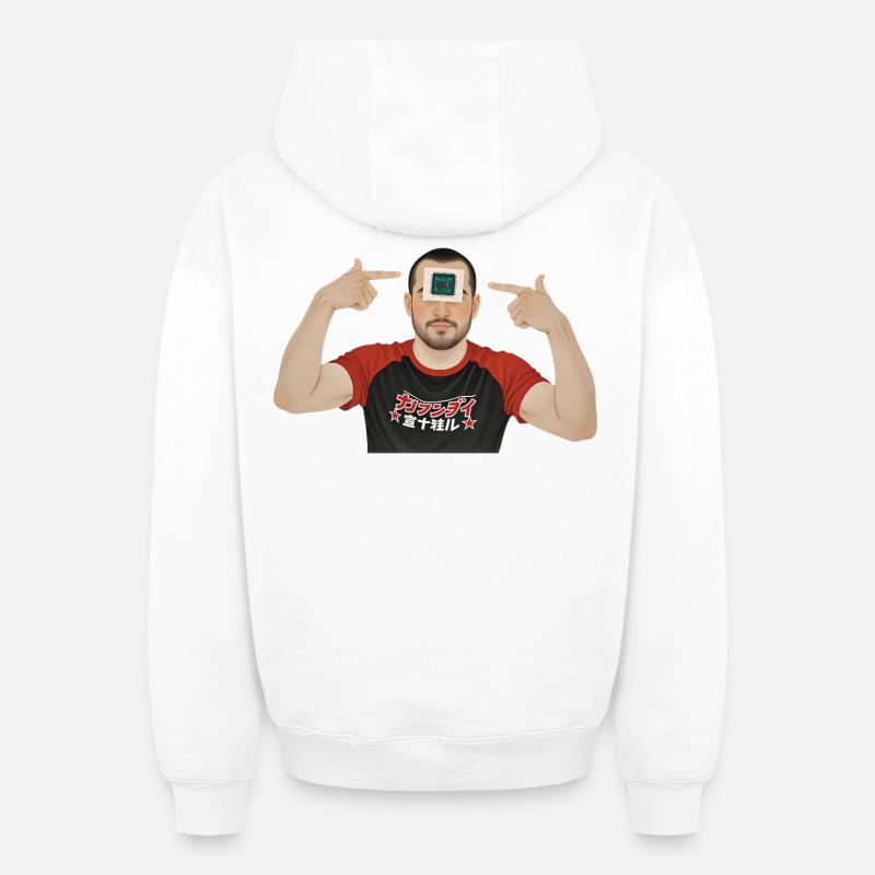 BRAIN PROCESSOR - geek & scifi - Sweat à capuche unisexe zippé oversize épais SPREAD - blanc