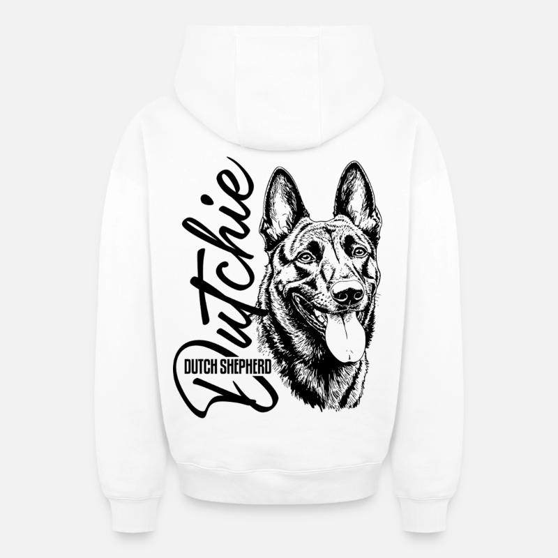Dutchie - Holländischer Schäferhund - Oversized Heavyweight Unisex Zip Hoodie - Weiß