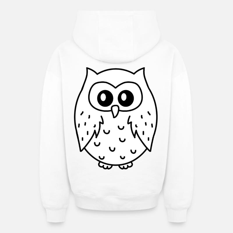 Hiboux - Sweat à capuche unisexe zippé oversize épais SPREAD - blanc