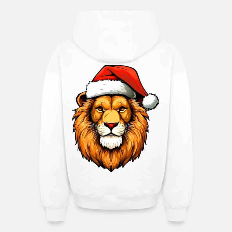 Leo Christmas - Sweat à capuche unisexe zippé oversize épais SPREAD - blanc