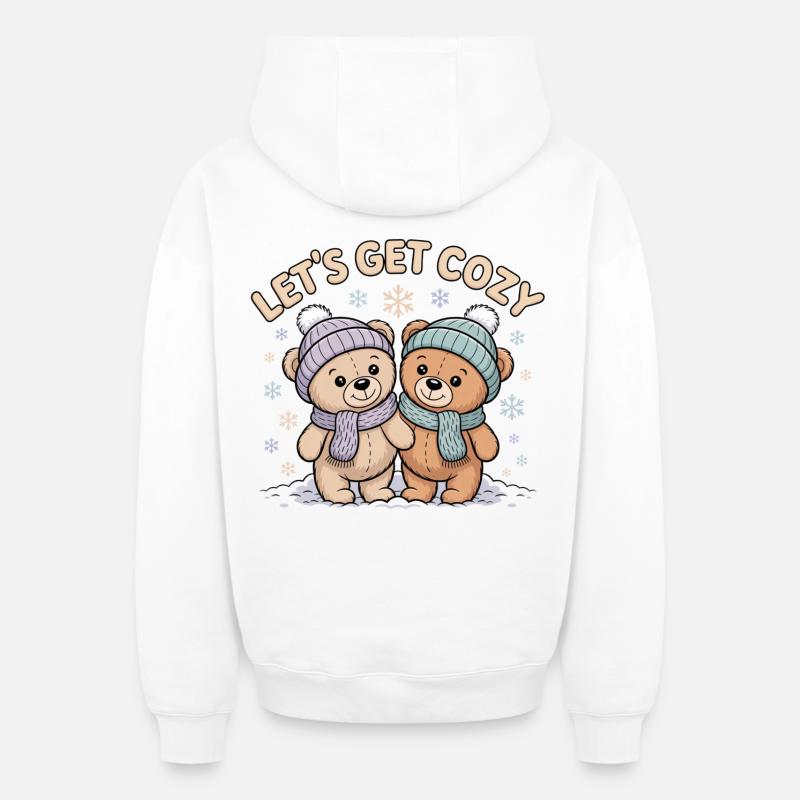 Mettons-nous au chaud - Sweat à capuche unisexe zippé oversize épais SPREAD - blanc