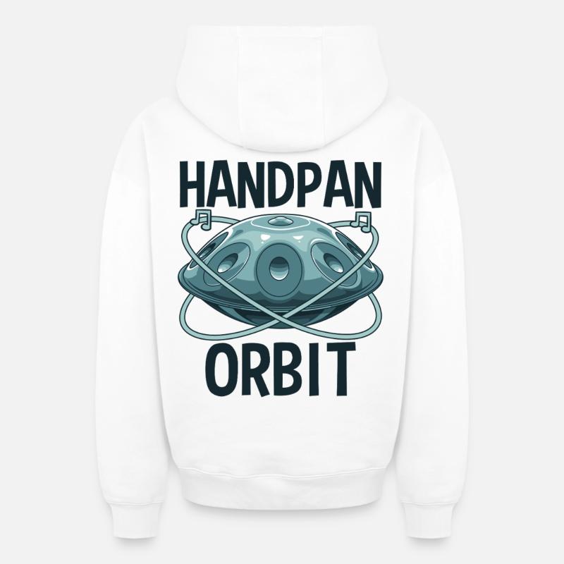 Orbite Handpan - Sweat à capuche unisexe zippé oversize épais SPREAD - blanc