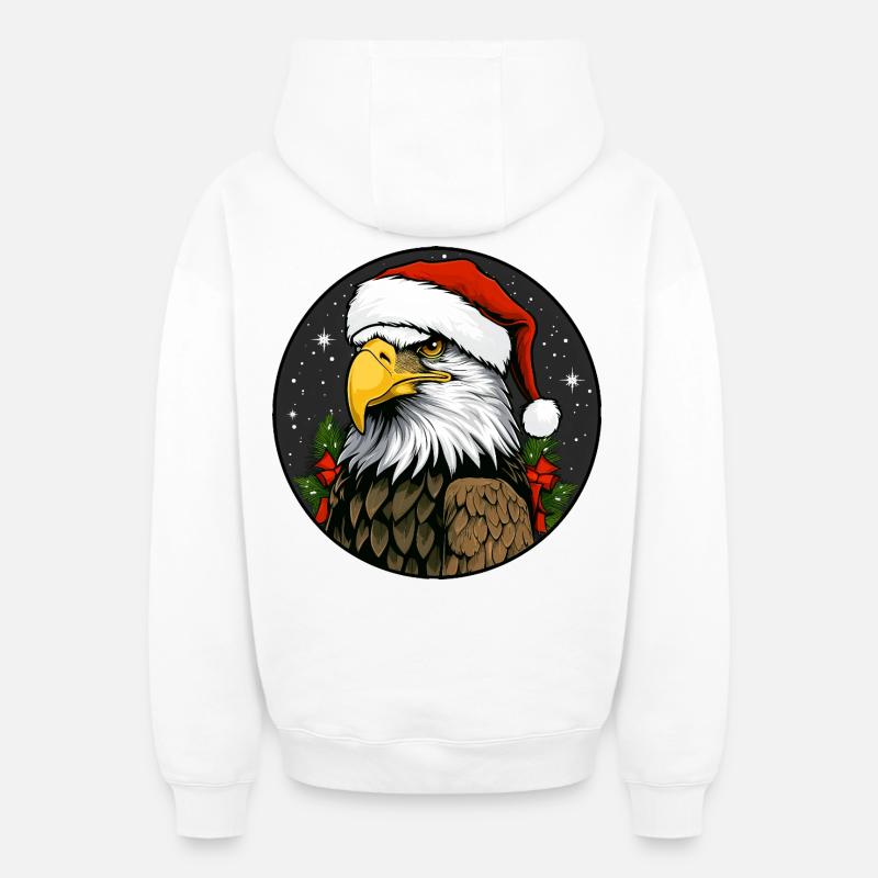 Noël de l’aigle - Sweat à capuche unisexe zippé oversize épais SPREAD - blanc
