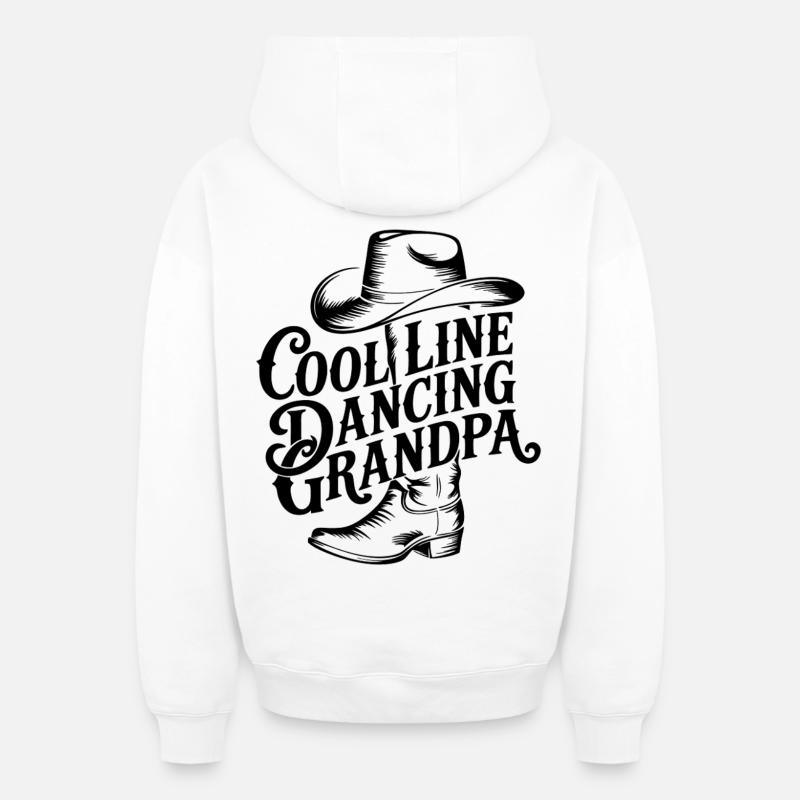 Danse en ligne Papi - Sweat à capuche unisexe zippé oversize épais SPREAD - blanc
