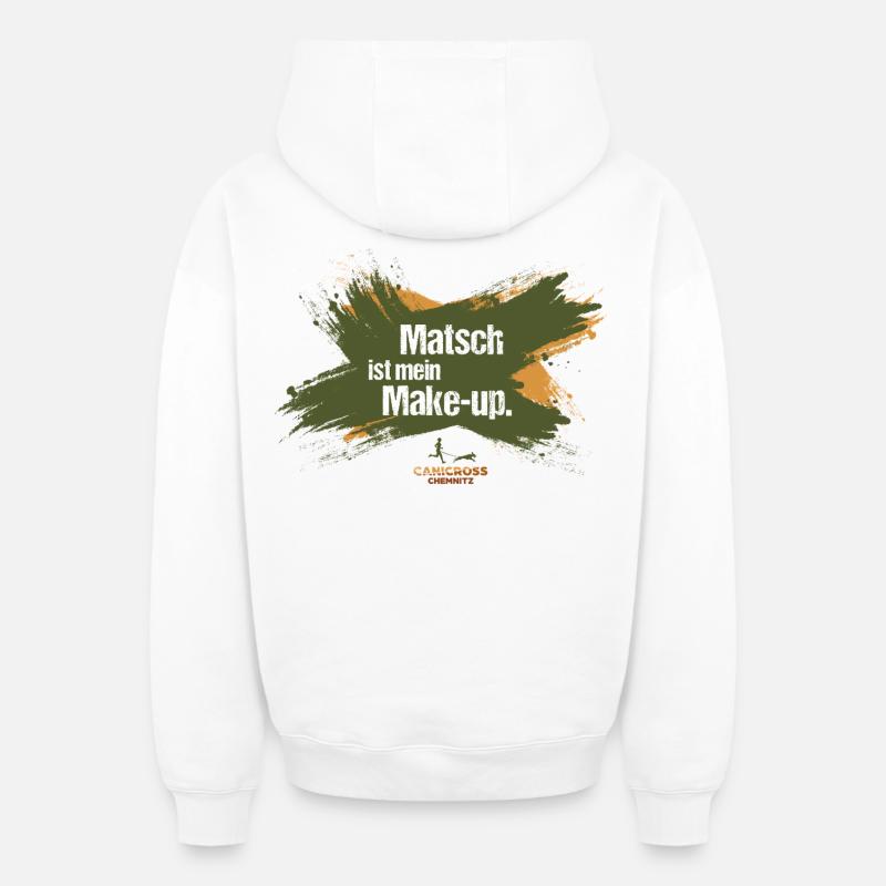 La boue, c’est mon maquillage. - Sweat à capuche unisexe zippé oversize épais SPREAD - blanc