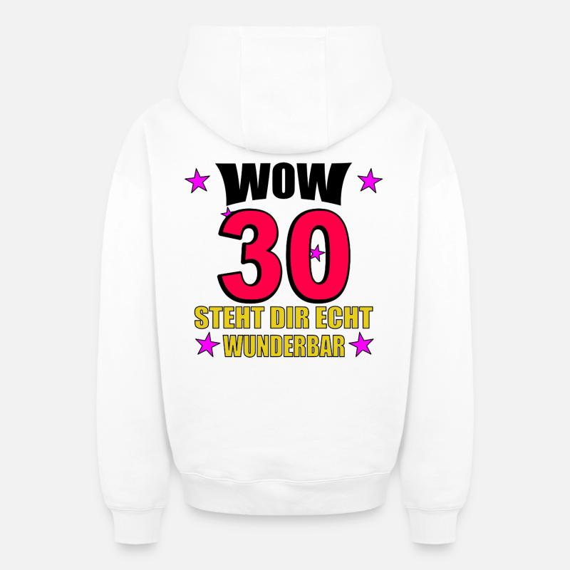 Steht Dir Echt Wunderbar - Oversized Heavyweight Unisex Zip Hoodie - Weiß