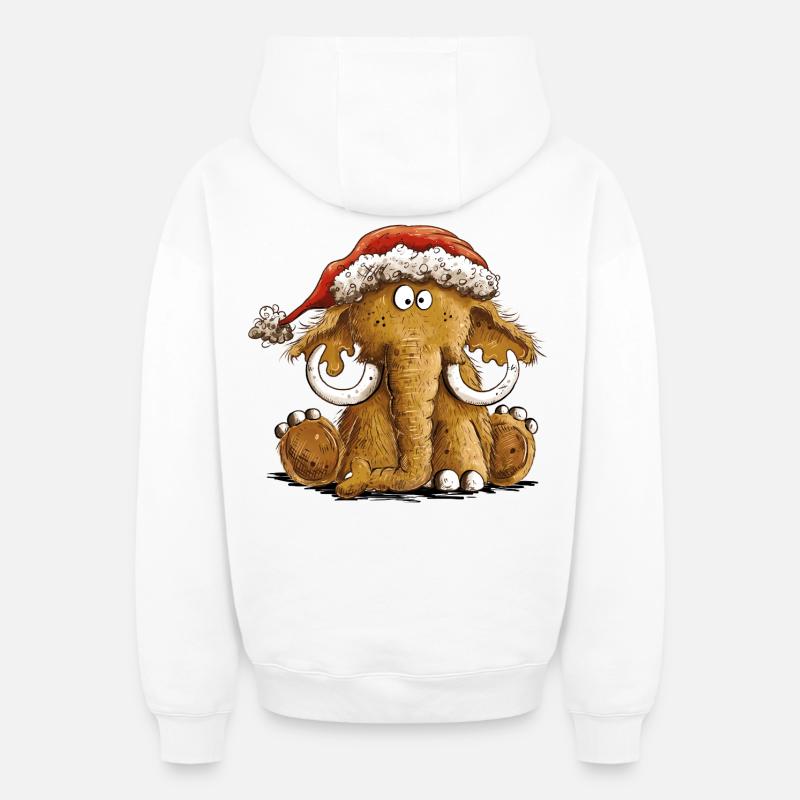 Noël de Noël Mammut - Sweat à capuche unisexe zippé oversize épais SPREAD - blanc