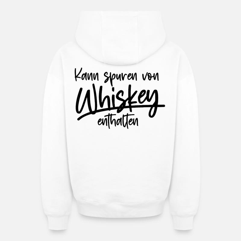whisky - Sweat à capuche unisexe zippé oversize épais SPREAD - blanc