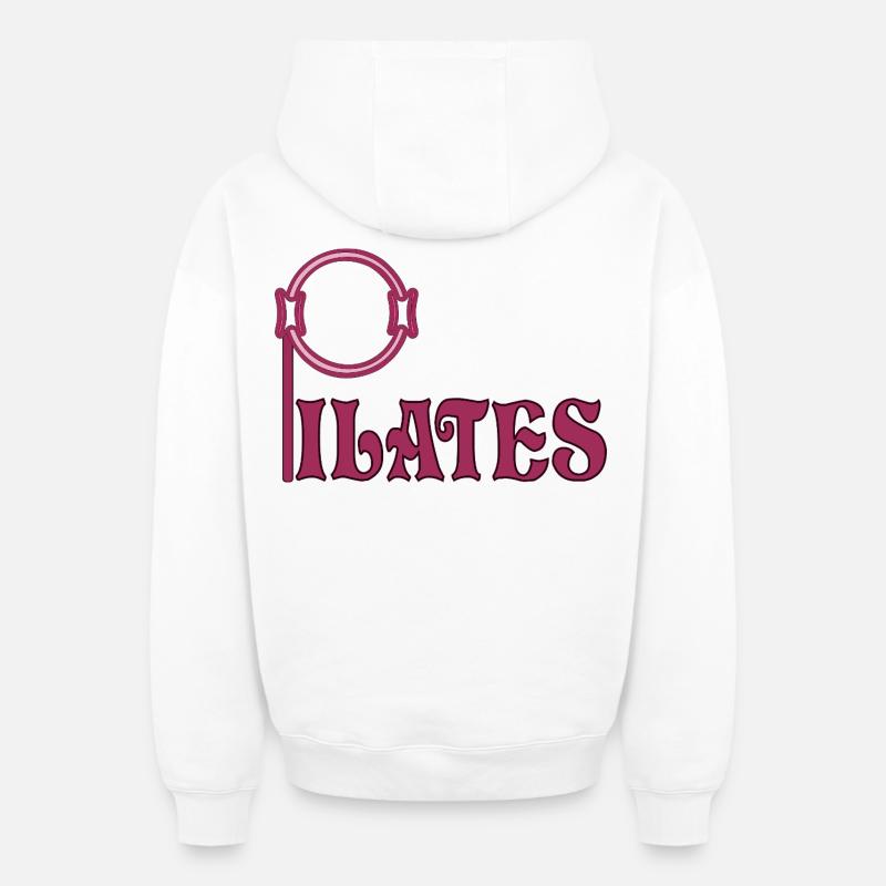 Pilates Ring Sport - Sweat à capuche unisexe zippé oversize épais SPREAD - blanc