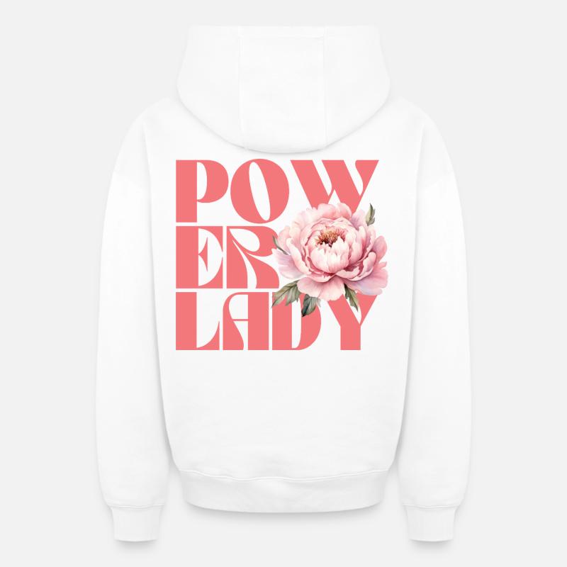 Dame de pouvoir - Sweat à capuche unisexe zippé oversize épais SPREAD - blanc