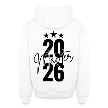 Master 2026 - Oversized Heavyweight Unisex Zip Hoodie - Weiß - Hinten - AI Model Male 178 light (178cm)