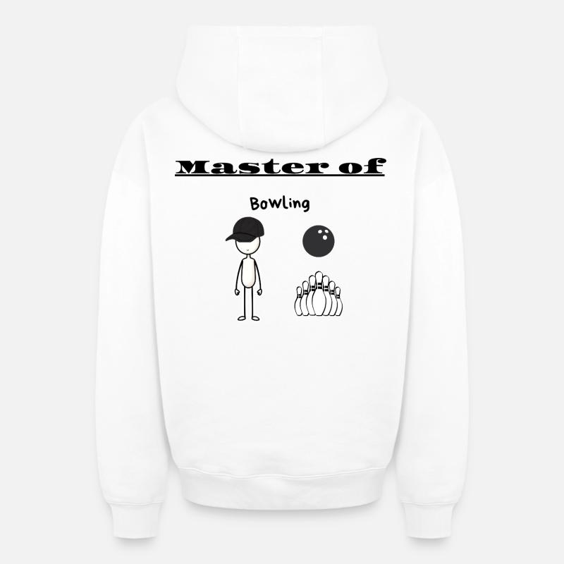 Maître du bowling - Sweat à capuche unisexe zippé oversize épais SPREAD - blanc