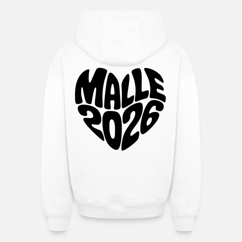 Malle 2026 - Sweat à capuche unisexe zippé oversize épais SPREAD - blanc