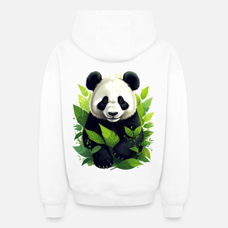 Panda - Sweat à capuche unisexe zippé oversize épais SPREAD - blanc