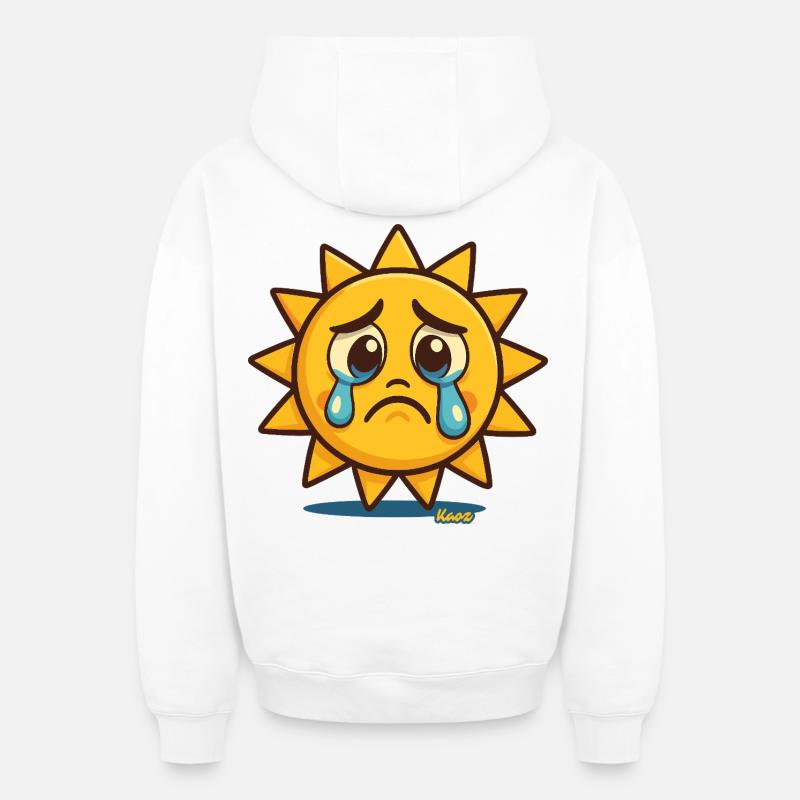 Soleils en larmes - Sweat à capuche unisexe zippé oversize épais SPREAD - blanc