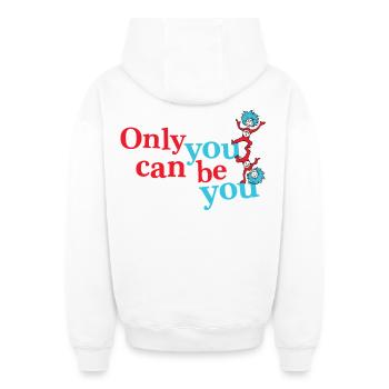 Dr. Seuss Thing One And Thing Two - Oversized Heavyweight Unisex Zip Hoodie - white - Back - AI Model Male 178 light (178cm)