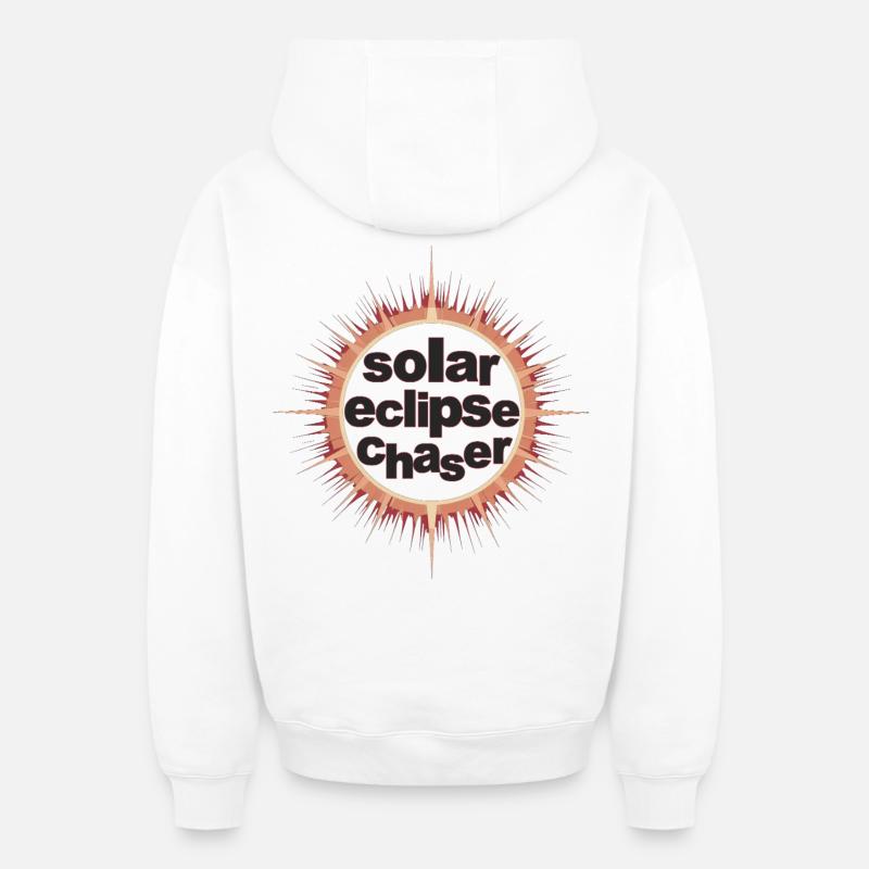 Solar eclipse chaser - Oversized Heavyweight Unisex Zip Hoodie - Weiß