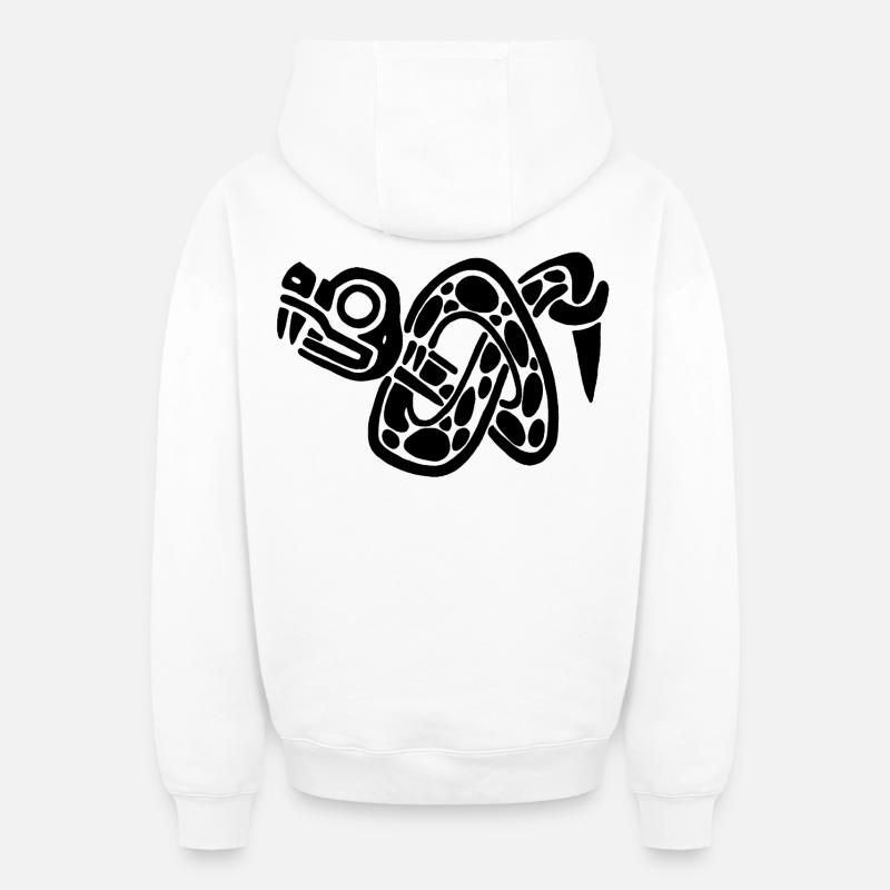 Noeud de serpent noir - Sweat à capuche unisexe zippé oversize épais SPREAD - blanc