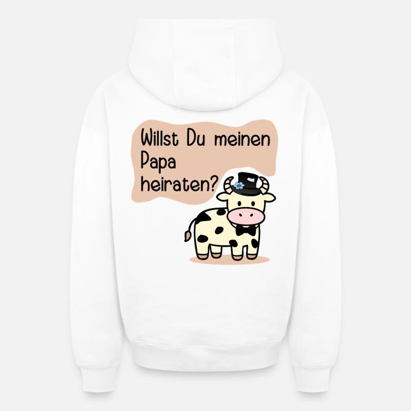 Épouser mon père - Demande en mariage - Sweat à capuche unisexe zippé oversize épais SPREAD - blanc