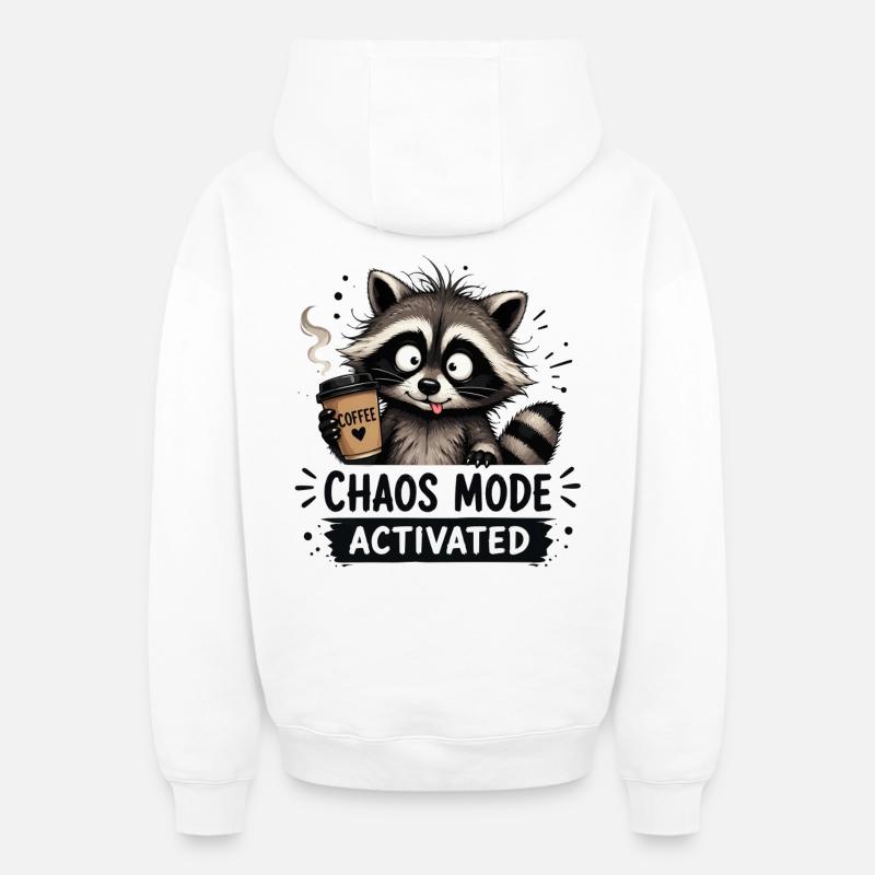 Mode Chaos activé - Sweat à capuche unisexe zippé oversize épais SPREAD - blanc