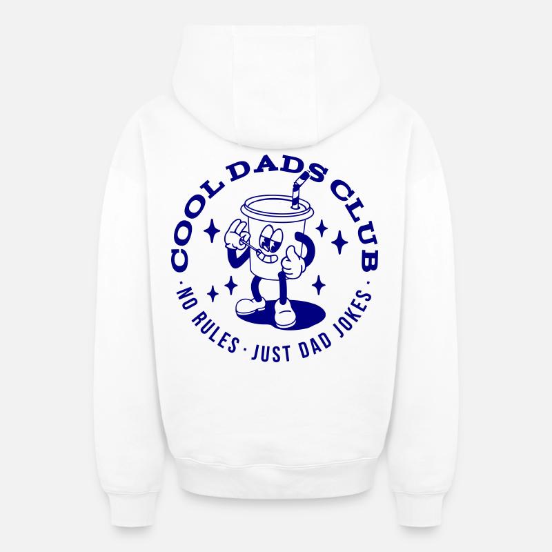 Club des papas cool - Sweat à capuche unisexe zippé oversize épais SPREAD - blanc