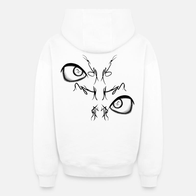 Night Bird Duo Lights - Sweat à capuche unisexe zippé oversize épais SPREAD - blanc