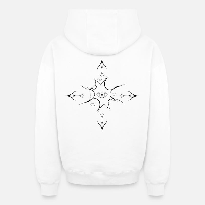 Laisse les yeux t’accompagner - Sweat à capuche unisexe zippé oversize épais SPREAD - blanc