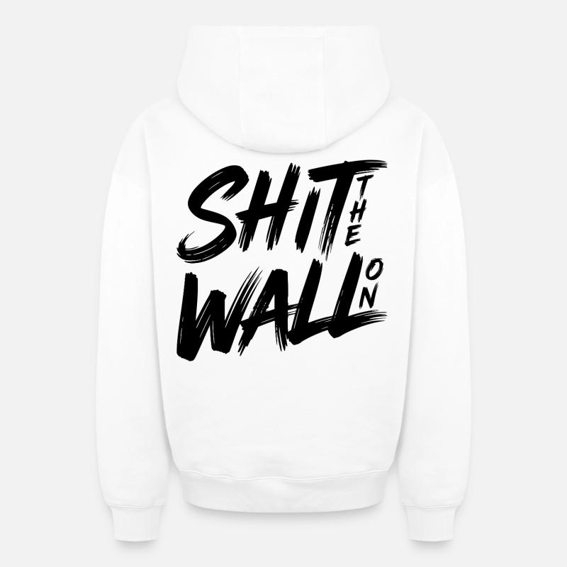 Arrête le mur - Sweat à capuche unisexe zippé oversize épais SPREAD - blanc
