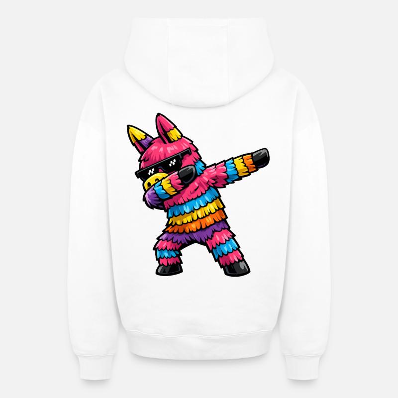 Tamponnement de la piñate - Sweat à capuche unisexe zippé oversize épais SPREAD - blanc