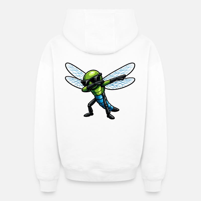 Dab de la Libellule - Sweat à capuche unisexe zippé oversize épais SPREAD - blanc