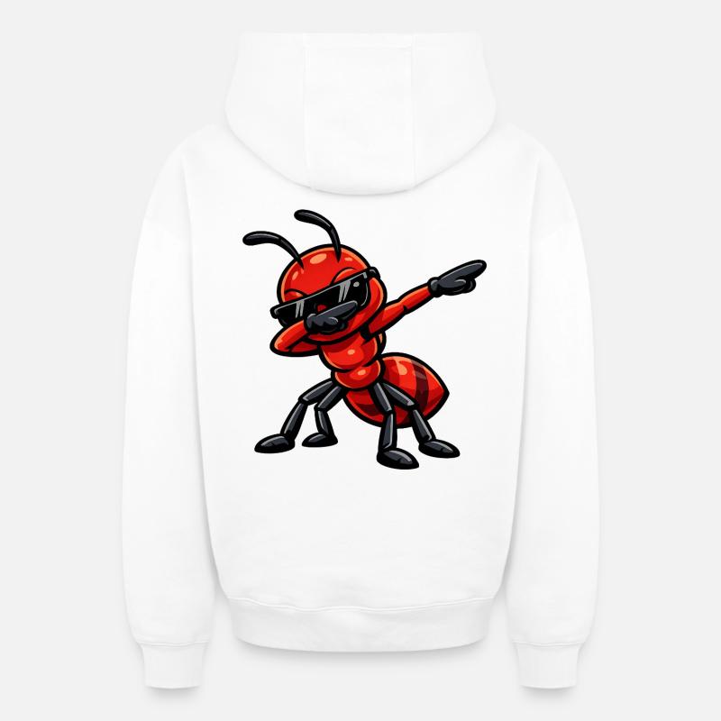 Fourmi à tampons - Sweat à capuche unisexe zippé oversize épais SPREAD - blanc