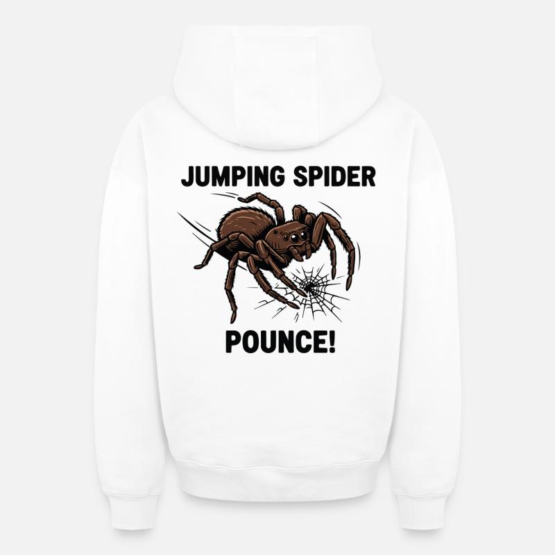 Araignée Sauteuse Springende Spinne - Oversized Heavyweight Unisex Zip Hoodie - Weiß