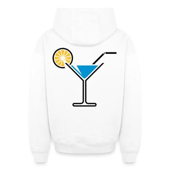 Cocktail / Cocktailglas / Martini + (Hellblau) - Oversized Heavyweight Unisex Zip Hoodie - Weiß - Hinten - AI Model Male 178 light (178cm)