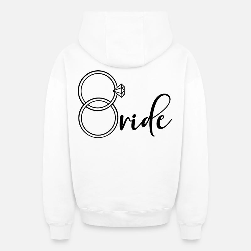 Bague de fiançailles mariée - Sweat à capuche unisexe zippé oversize épais SPREAD - blanc