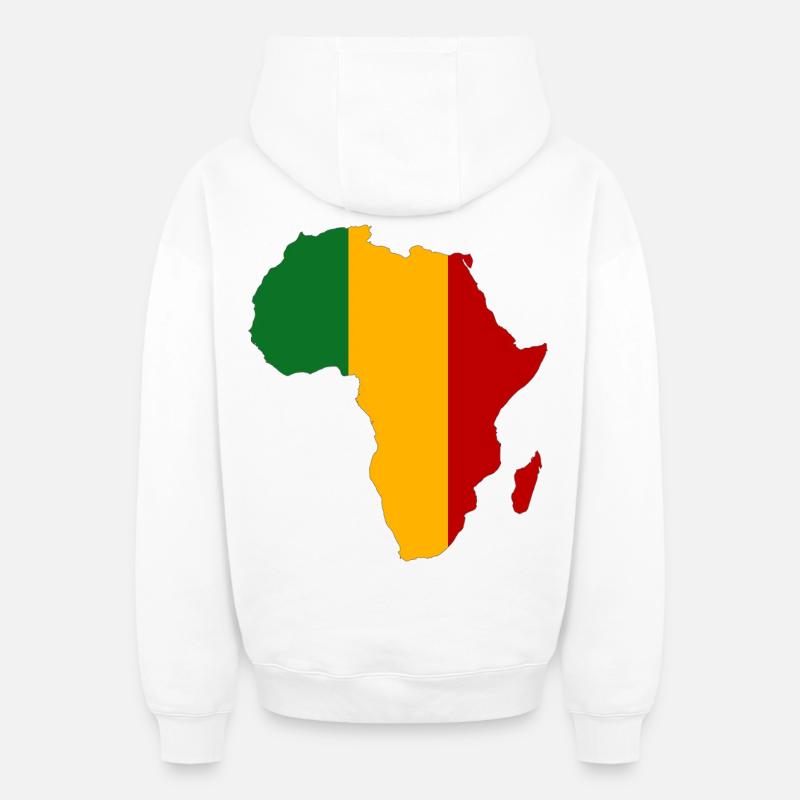 Mali Drapeau Afrique - Sweat à capuche unisexe zippé oversize épais SPREAD - blanc