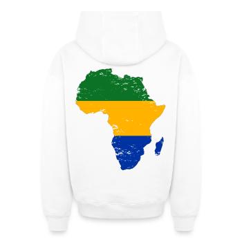 Gabon_Flagge_Afrika_used - Sweat à capuche unisexe zippé oversize épais SPREAD - blanc - Dos - AI Model Male 178 light (178cm)