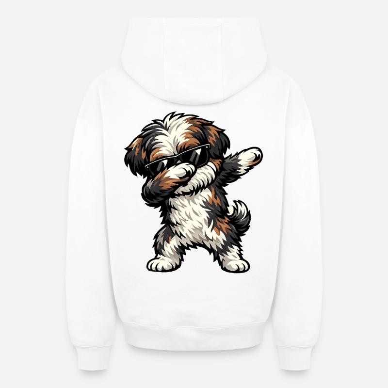 Dabing de Bolonka Zwetna - Sweat à capuche unisexe zippé oversize épais SPREAD - blanc