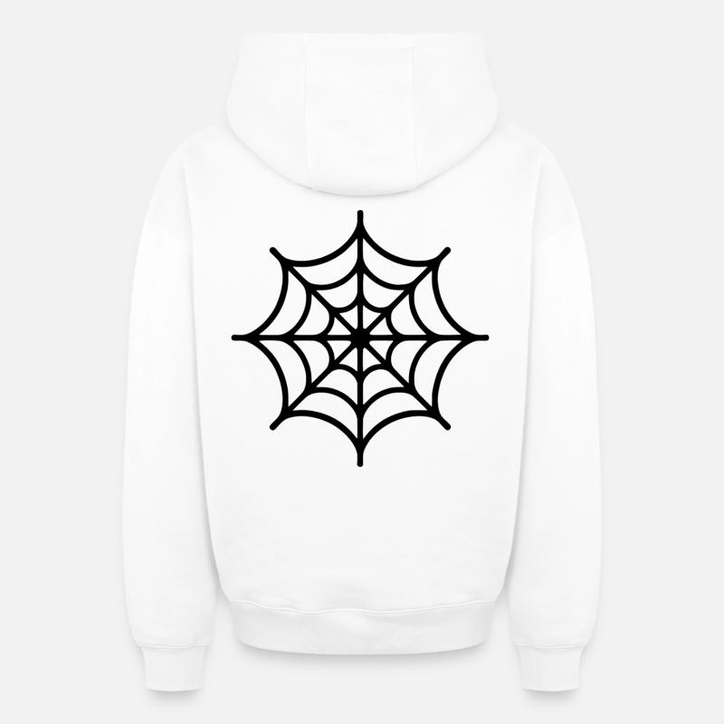 Araignée Toile d’Araignée - Sweat à capuche unisexe zippé oversize épais SPREAD - blanc
