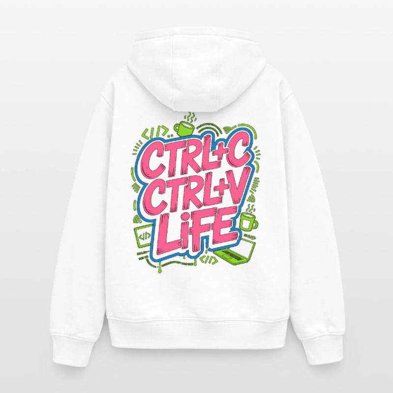 Remote Developer Ctrl+C Ctrl+V Life Web Developer Sweat à capuche unisexe zippé oversize épais SPREAD