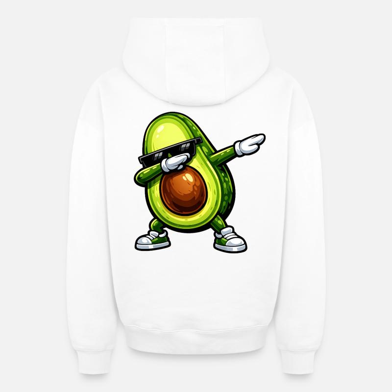 Tamponner l’avocat - Sweat à capuche unisexe zippé oversize épais SPREAD - blanc