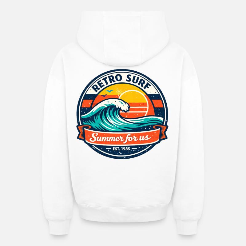 L’été pour nous - Sweat à capuche unisexe zippé oversize épais SPREAD - blanc
