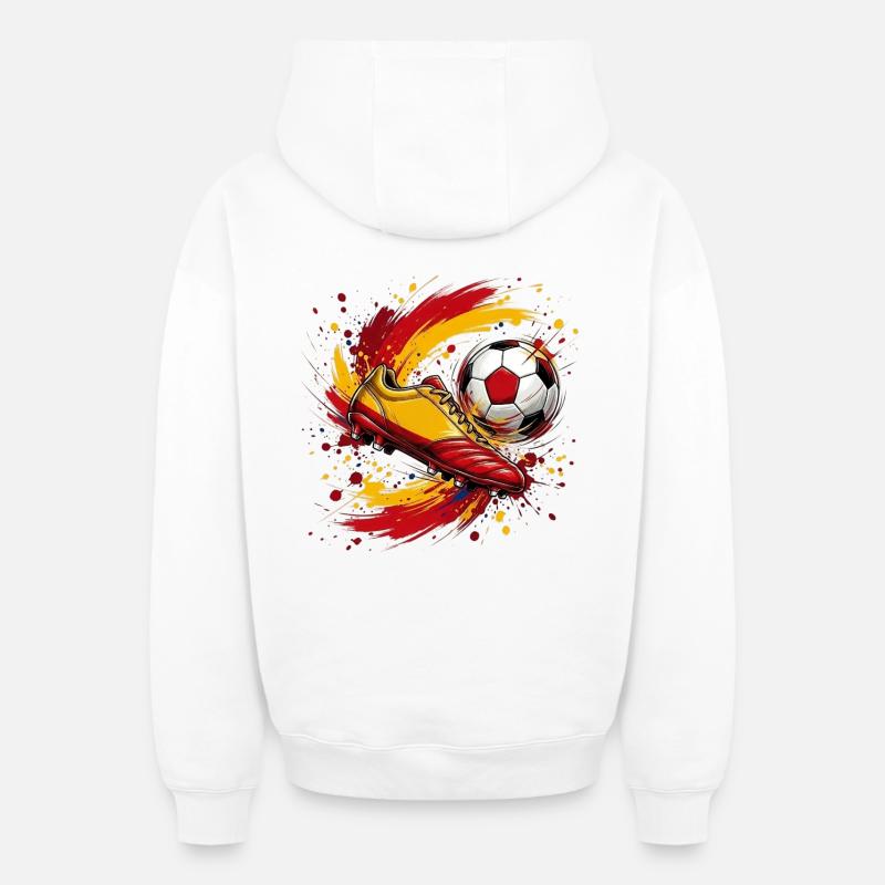 Équipe de football espagnole - Sweat à capuche unisexe zippé oversize épais SPREAD - blanc